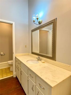 Bathroom, Dual Sink Vanities, Interior, Wood Texture Flooring