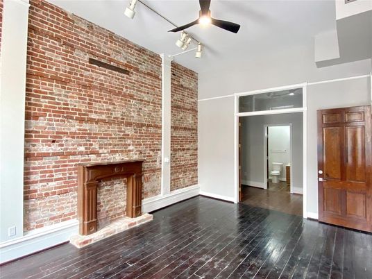 Empty room, Interior, Stone Walls, Wood Texture Flooring