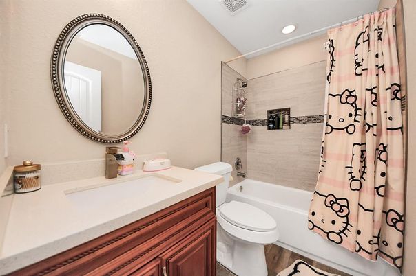 Bathroom, Interior, Recessed Lighting, Wood Texture Flooring