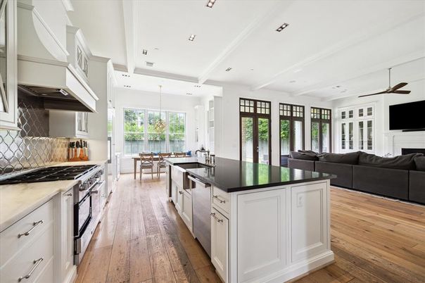 Dining room, Interior, Kitchen, Living room, Pendant Lights, Recessed Lighting, Wood Texture Flooring
