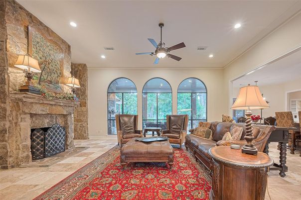 Fireplace, Interior, Living room, Recessed Lighting