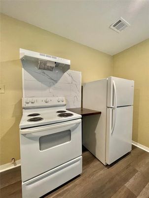 Interior, Kitchen, Marble Walls, Wood Texture Flooring