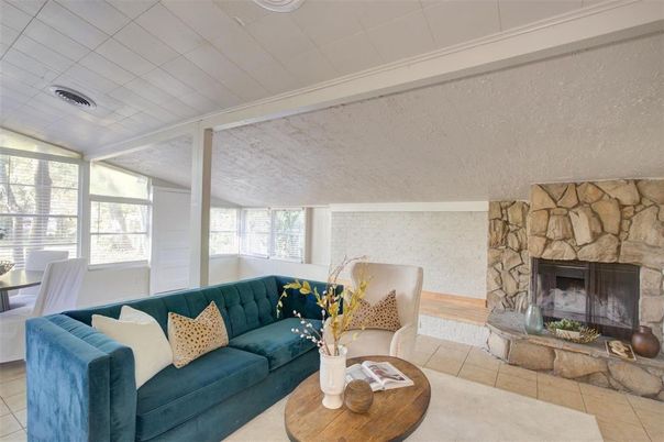Fireplace, Interior, Living room, Stone Walls