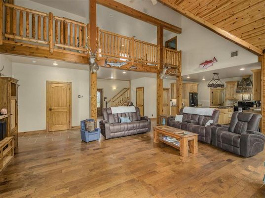 Interior, Kitchen, Living room, Recessed Lighting, Wooden Beams, Wooden Ceilings, Wood Texture Flooring