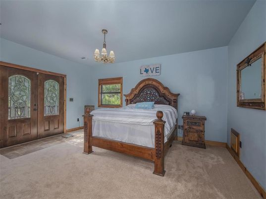 Bedroom, Chandelier, Interior