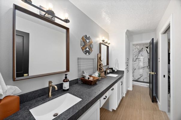Bathroom, Dual Sink Vanities, Interior, Marble Walls