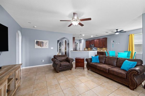 Dining room, Interior, Kitchen, Living room, Recessed Lighting
