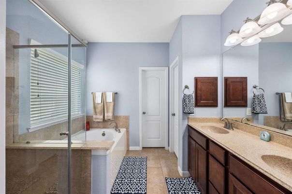 Bathroom, Dual Sink Vanities, Glass Shower, Interior