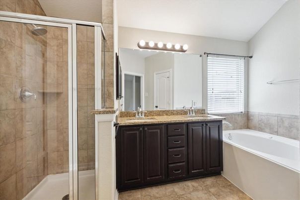 Bathroom, Dual Sink Vanities, Glass Shower, Interior