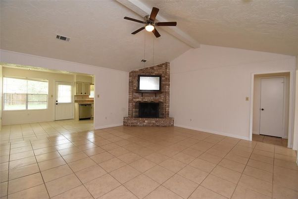 Empty room, Fireplace, Interior, Kitchen, Stone Walls