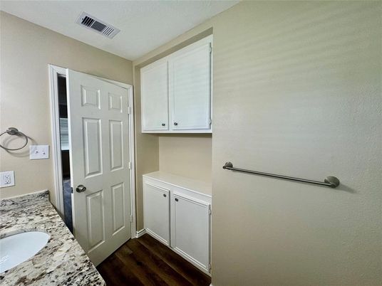 Bathroom, Interior, Washer, Wood Texture Flooring