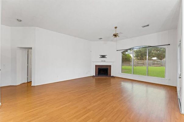 Empty room, Fireplace, Interior, Wood Texture Flooring