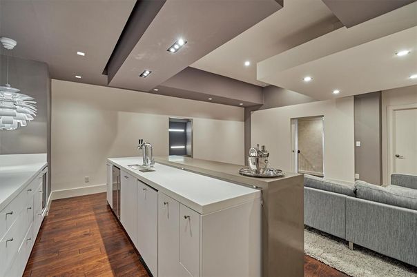 Interior, Kitchen, Recessed Lighting, Wood Texture Flooring