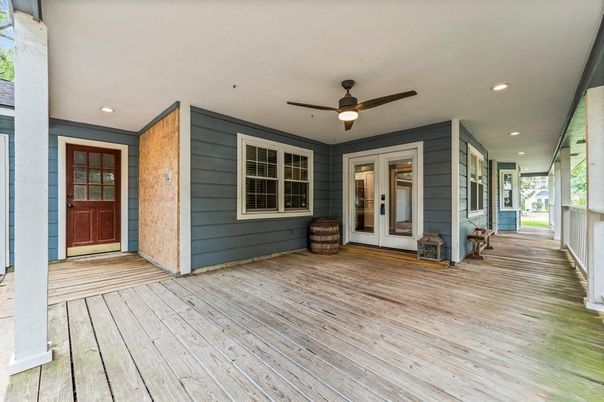 Exterior, Recessed Lighting, Wood Texture Flooring