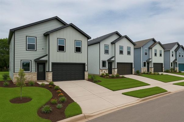 Attached, Exterior, Facade, Rowhouse