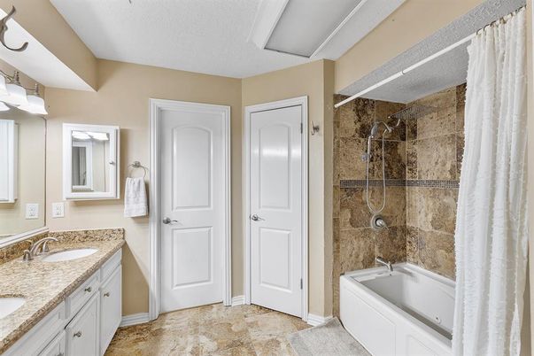 Bathroom, Dual Sink Vanities, Glass Shower, Interior