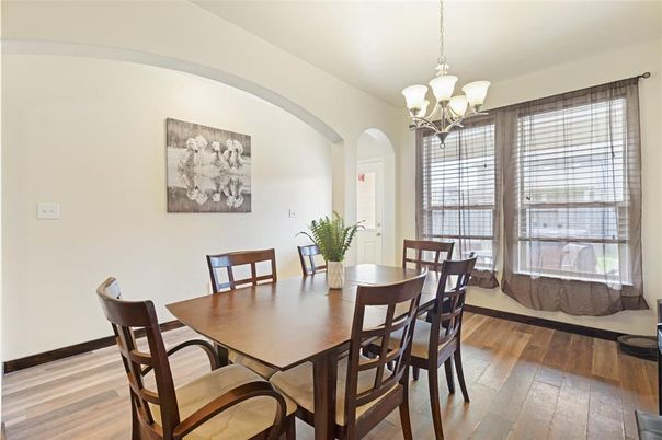 Chandelier, Dining room, Interior, Wood Texture Flooring