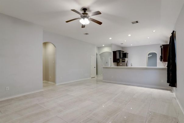 Empty room, Interior, Kitchen, Recessed Lighting