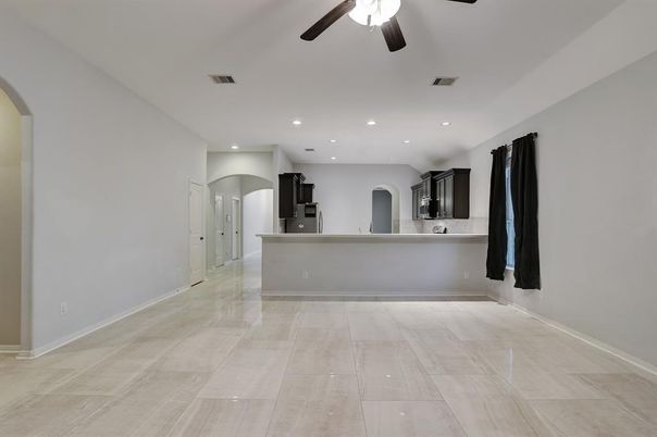 Empty room, Interior, Kitchen, Recessed Lighting