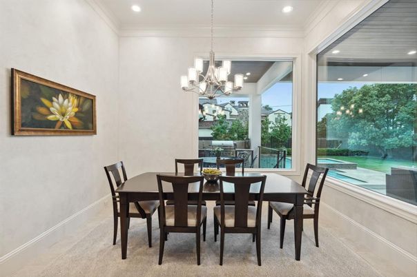 Chandelier, Dining room, Interior, Recessed Lighting