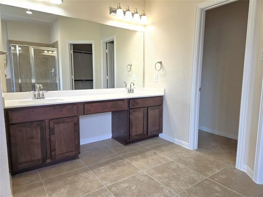 Bathroom, Dual Sink Vanities, Glass Shower, Interior