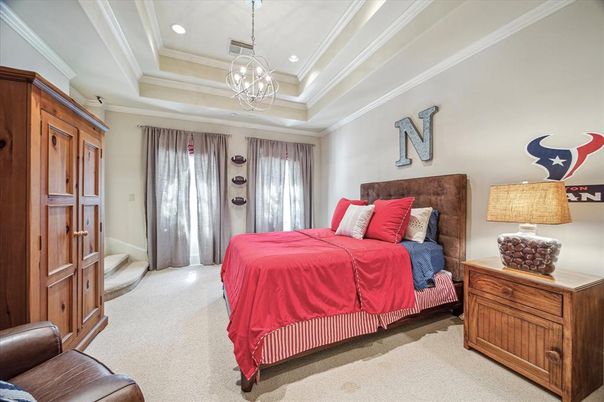 Bedroom, Interior, Pendant Lights, Recessed Lighting
