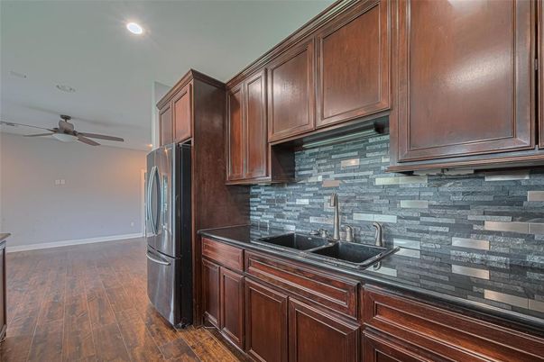 Interior, Kitchen, Recessed Lighting, Wood Texture Flooring