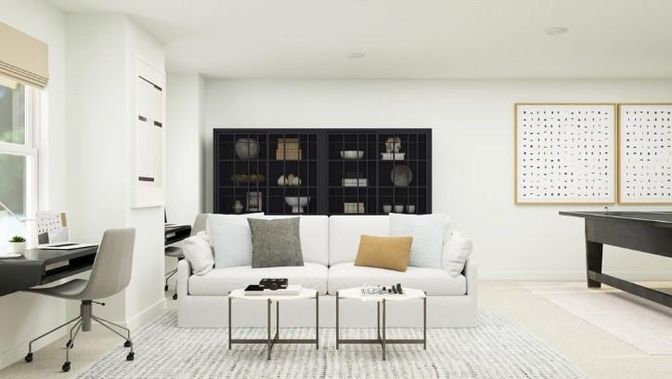 Home Office, Interior, Living room, Recessed Lighting