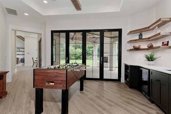 Game Room, Interior, Recessed Lighting, Wood Texture Flooring