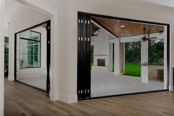 Interior, Recessed Lighting, Stone Walls, Wooden Ceilings, Wood Texture Flooring