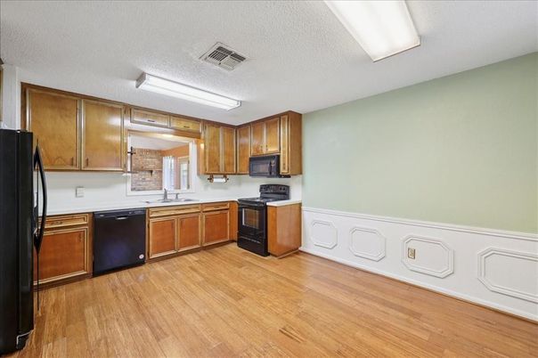 Interior, Kitchen, Wood Texture Flooring