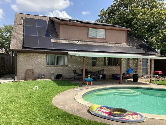 Exterior, Pool, Solar Panels