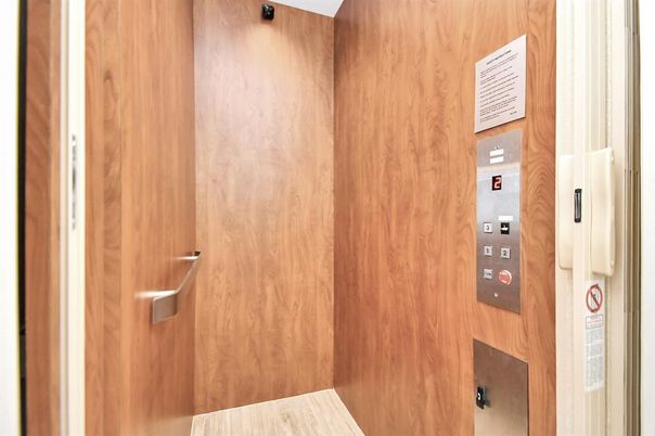 Elevator, Interior, Wooden Walls