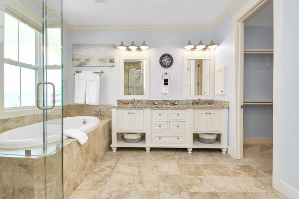 Bathroom, Dual Sink Vanities, Glass Shower, Interior