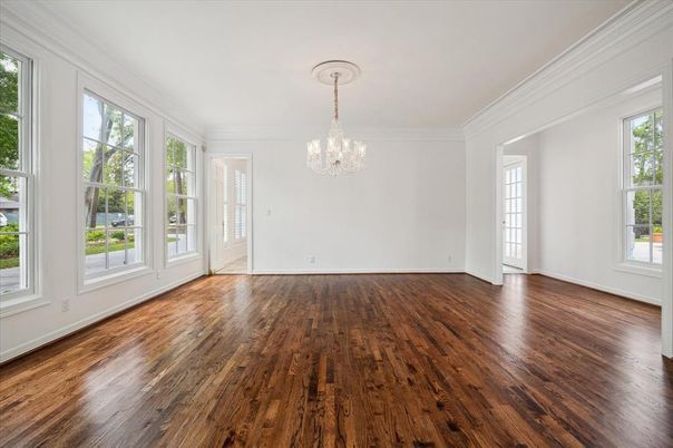 Chandelier, Empty room, Interior, Wood Texture Flooring