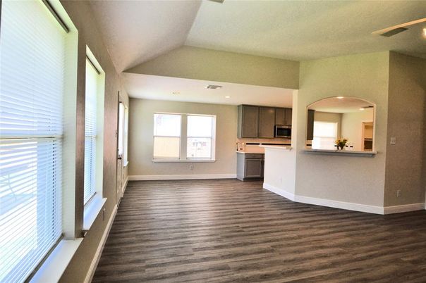 Interior, Kitchen, Recessed Lighting, Wood Texture Flooring