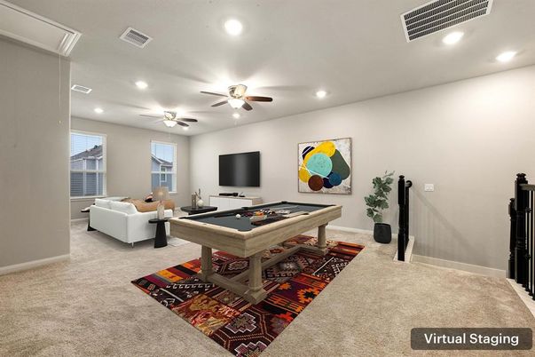 Billiard Table, Game Room, Interior, Living room, Recessed Lighting