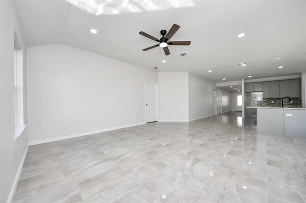 Empty room, Interior, Kitchen, Recessed Lighting