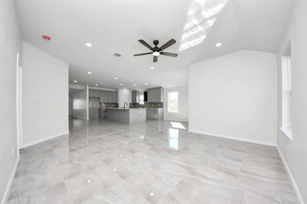 Empty room, Interior, Kitchen, Recessed Lighting