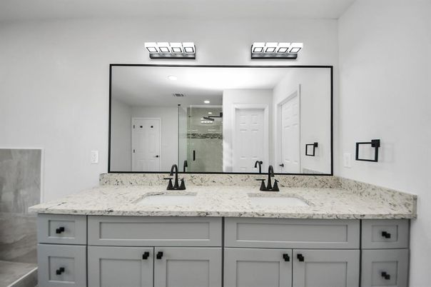 Bathroom, Dual Sink Vanities, Glass Shower, Interior
