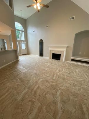 Empty room, Fireplace, Interior