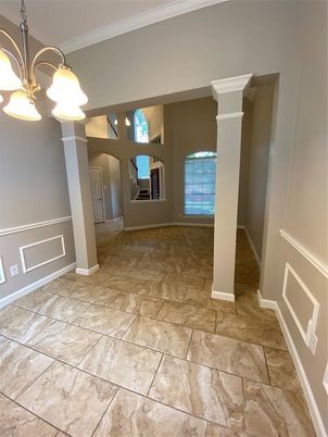 Empty room, Fireplace, Interior, Pendant Lights