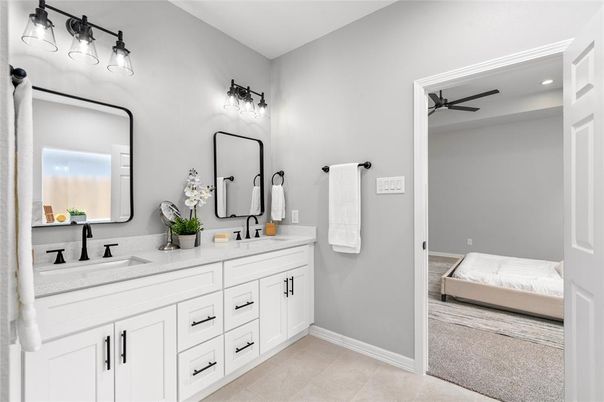 Bathroom, Bedroom, Dual Sink Vanities, Interior, Recessed Lighting