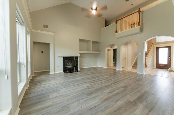 Fireplace, Interior, Wood Texture Flooring