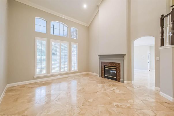 Empty room, Fireplace, Interior, Recessed Lighting