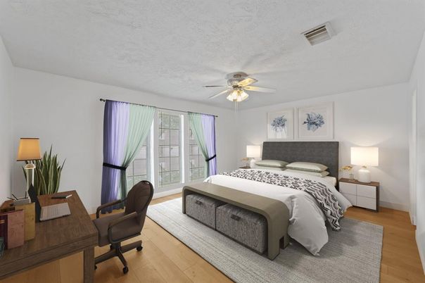 Bedroom, Home Office, Interior, Wood Texture Flooring