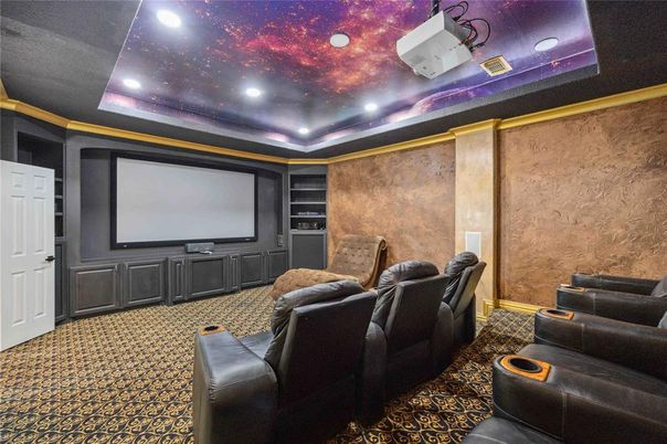 Home Theatre Room, Interior, Projection Screen, Recessed Lighting, Theatre Room