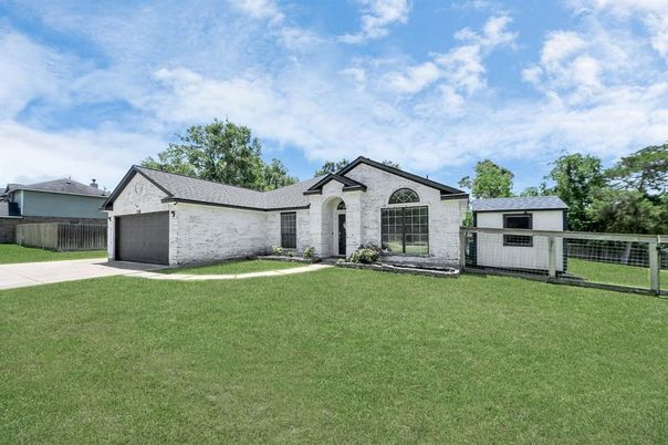 Backyard, Detached Garage, Exterior, Facade, Ranch