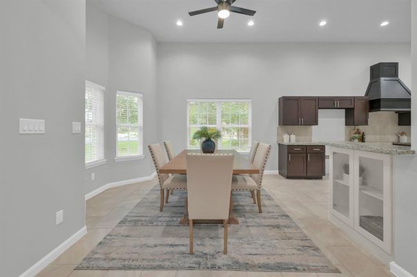 Dining room, Interior, Kitchen, Recessed Lighting