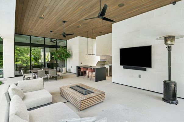 Dining room, Interior, Living room, Recessed Lighting, Wooden Ceilings